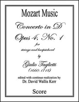 Concerto in D, Opus 4, No. 1 Orchestra sheet music cover